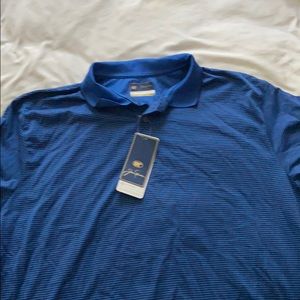 Blue and black striped Jack Nicklaus polo shirt